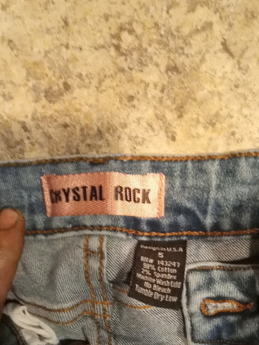 Mystal Rock Light Wash Denim Shorts - Light Blue
